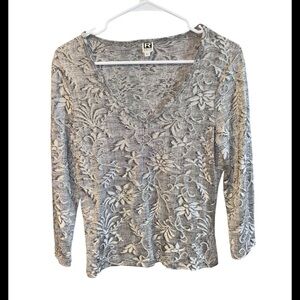 R Wear Rampage Silbet Black Flotal Top Size Large.